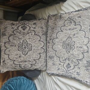 Set Woven Jacquard Grayscale  Handmade Classic Beautiful Shams Covers Washable